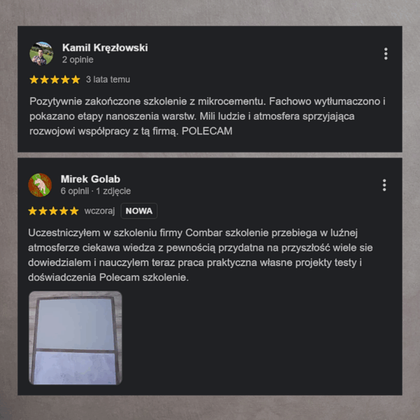 Opinie mikrocement szkolenie CONBAR